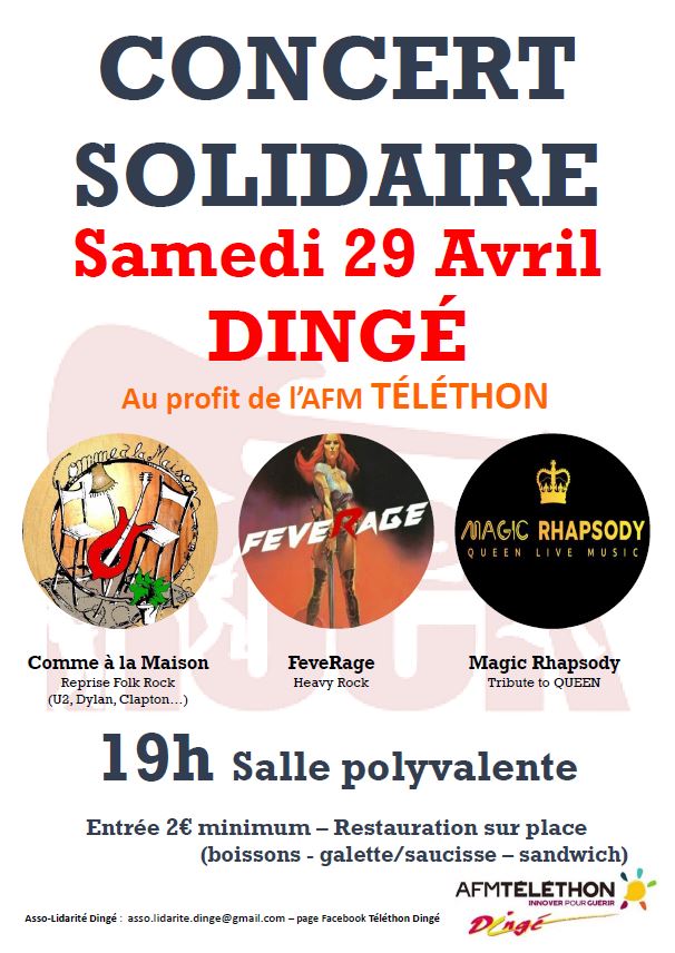 Concert solidarité au profit de l'AFM Téléthon @ Salle polyvalente de Dingé
