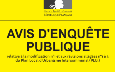 Évolutions du Plan Local d’Urbanisme intercommunal (PLUi) : Enquête Publique du 17 août au 16 septembre 2026